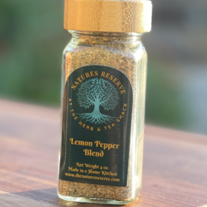 A Jar of Lemon Pepper seasoning blend